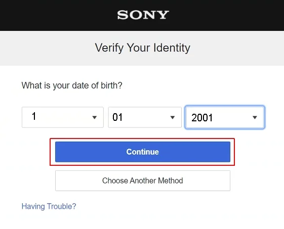 Playstation account hot sale date of birth